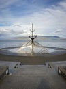 Reykjavik in Iceland Sun Voyager sculpture metal boat viking