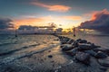 Reykjavik - May 01, 2018: Lighthouse at the outskirts of Reykjavik, Iceland