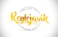 Reykjavik Welcome To Word Text with Handwritten Font and Golden