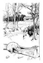 Reynard the Fox: Bruin is Stuck, vintage illustration