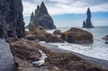 Reynisdrangar basalt sea stacks, Iceland