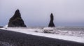 Reynisdrangar rock formation at Reynisfjara beach, South Iceland Royalty Free Stock Photo