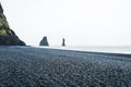 Reynisdrangar rock formations on Reynisfjara Beach, Iceland Royalty Free Stock Photo