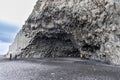 Reynisfjara Black Sand Beach Vik comes with scenic basalt columns and cliffs and is popular tourist destination in