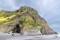 Reynisfjara Black Sand Beach Vik comes with scenic basalt columns and cliffs and is popular tourist destination in