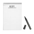 Rezept German for recipe on note book with black pen Royalty Free Stock Photo