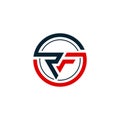 RF initial letters loop linked circle monogram logo