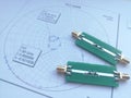RF PCB filters and impedance matching Smith chart Royalty Free Stock Photo