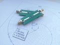 RF PCB filters and impedance matching Smith chart Royalty Free Stock Photo