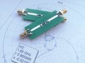 RF PCB filters and impedance matching Smith chart Royalty Free Stock Photo