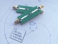 RF PCB filters and impedance matching Smith chart Royalty Free Stock Photo