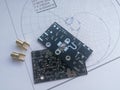 RF PCB filters and impedance matching Smith chart Royalty Free Stock Photo