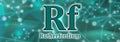 Rf symbol. Rutherfordium chemical element Royalty Free Stock Photo