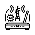 rf technology electronics line icon vector illustration
