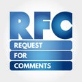 RFC- Request for Comments acronym, concept background Royalty Free Stock Photo