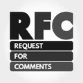 RFC- Request for Comments acronym, concept background Royalty Free Stock Photo