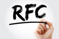 RFC- Request for Comments acronym with marker, concept background Royalty Free Stock Photo