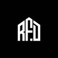 RFD letter logo design on BLACK background. RFD creative initials letter logo concept. RFD letter design.RFD letter logo design on Royalty Free Stock Photo