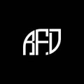 RFD letter logo design on black background. RFD creative initials letter logo concept. RFD letter design Royalty Free Stock Photo