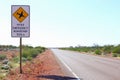 Emergency Roadstrip and airstrip for the Flying Doctors, Stuart Highway, Australia Royalty Free Stock Photo