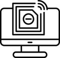 Rfid chip Outline Vector Icon Royalty Free Stock Photo