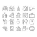 Rfid Chip Technology Collection Icons Set Vector .