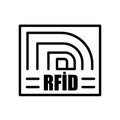 rfid icon isolated on white background