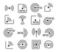 Rfid icons set