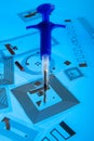 RFID implantation syringe and RFID tags Royalty Free Stock Photo