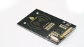 RFID key copy clone electronic component. Electronic proximity key for intercom. Royalty Free Stock Photo