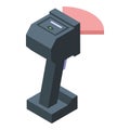 Rfid market scanner icon isometric vector. Chip security lock