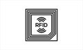 RFID Radio Frequency Identification Chip Technology concept. Digital technology. Vector stock illustration Royalty Free Stock Photo