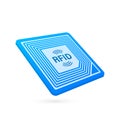 RFID Radio Frequency IDentification. Technology concept. Digital technology. Vector stock illustration Royalty Free Stock Photo