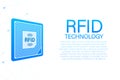 RFID Radio Frequency IDentification. Technology concept. Digital technology. Vector stock illustration.