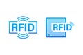 RFID Radio Frequency IDentification. Technology concept. Digital technology. Vector stock illustration. Royalty Free Stock Photo