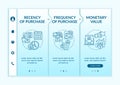 RFM model investigation onboarding vector template Royalty Free Stock Photo