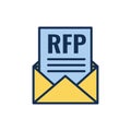 RFP Icon - request for proposal concept or idea Royalty Free Stock Photo