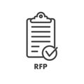 RFP Icon - request for proposal concept or idea Royalty Free Stock Photo