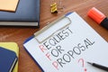 RFP request for proposal is shown as business concept Royalty Free Stock Photo