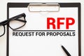 RFP- Request For Proposal written in notebook