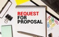 RFP- Request For Proposal written in notebook