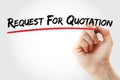 RFQ - Request For Quotation text Royalty Free Stock Photo