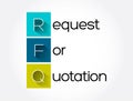RFQ - Request For Quotation acronym, business concept background Royalty Free Stock Photo