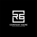 RG initial logo inspirations, square logo template, clean and clever logo vector