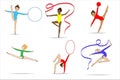 Sports school of rhythmic gymnastics Royalty Free Stock Photo