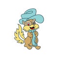 Squirrel with cowboy hat logo design simple modern, Fantastic vector template. Royalty Free Stock Photo