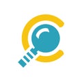 Combination of letter C and search loop logo design simple modern, good vector template. Royalty Free Stock Photo