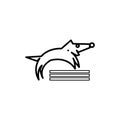 clean minimalist dog training visual logo, highly creative monogram style icon symbol. Royalty Free Stock Photo