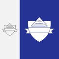 pyramid logo with emblem shield, logo vector design template best. Line art style and silhouette stylish. Royalty Free Stock Photo