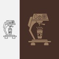clean minimalist nice coffee maker illustration, monoline style and silhouette stylish.